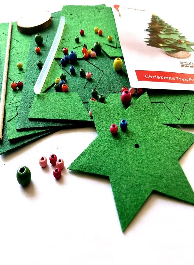 Inf-way Felt Christmas Tree DIY Craft Kit, Handmade Mini Christmas Tree Decoration Set Festive DIY Craft Supplies with Felt Sheets & Ornaments for Holiday Decor(2pack) - Image 2